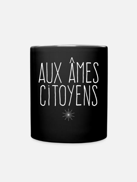 Aux âmes citoyens - Message de paix - Mug uni - noir