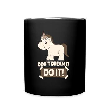 Fake Unicorn Pony Funny Inspiration Motivation - Full Colour Mug - black - Front