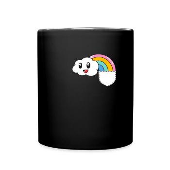 Funny Rainbow Bag Kawaii Cute Cloud - Full Colour Mug - black - Front