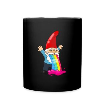 Drôle de nain Vomit Rainbow Gnome Humour - Mug uni - noir - Devant