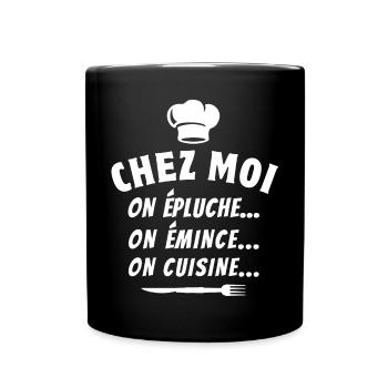 cuisiner, cuisinier, restaurant - Mug uni - noir - Devant