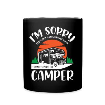 Life Camper Camping - Tasse einfarbig - Schwarz - Vorne