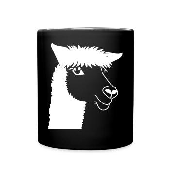 Drôle d’Alpaga Silhouette Effronté Fun Alpagas - Mug uni - noir - Devant