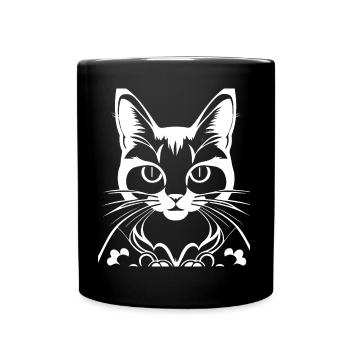 Drôle de chat Silhouette Cheeky Fun Cats - Mug uni - noir - Devant