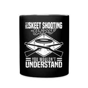 Skeets Schießen | Wurfscheibenschießen Geschenke - Tasse einfarbig - Schwarz - Vorne