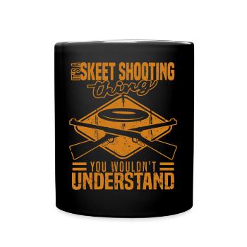 Skeets Schießen | Wurfscheibenschießen Geschenke - Tasse einfarbig - Schwarz - Vorne
