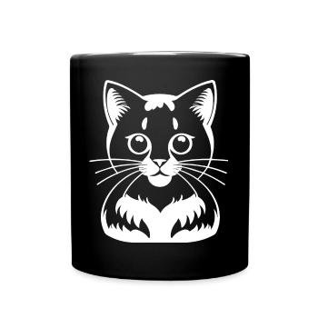 Drôle de chat Silhouette Cheeky Fun Cats - Mug uni - noir - Devant