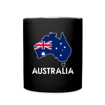 Australien - Tasse einfarbig - Schwarz - Vorne