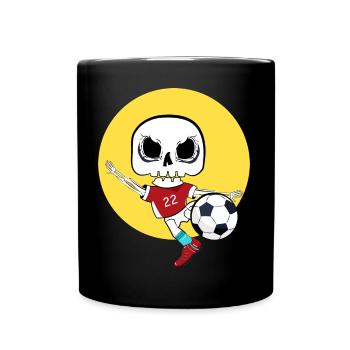Skeleton Playing Soccer - Full Colour Mug - black - Front