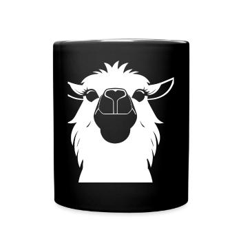 Funny Llama Silhouette Cheeky Fun Llamas - Full Colour Mug - black - Front