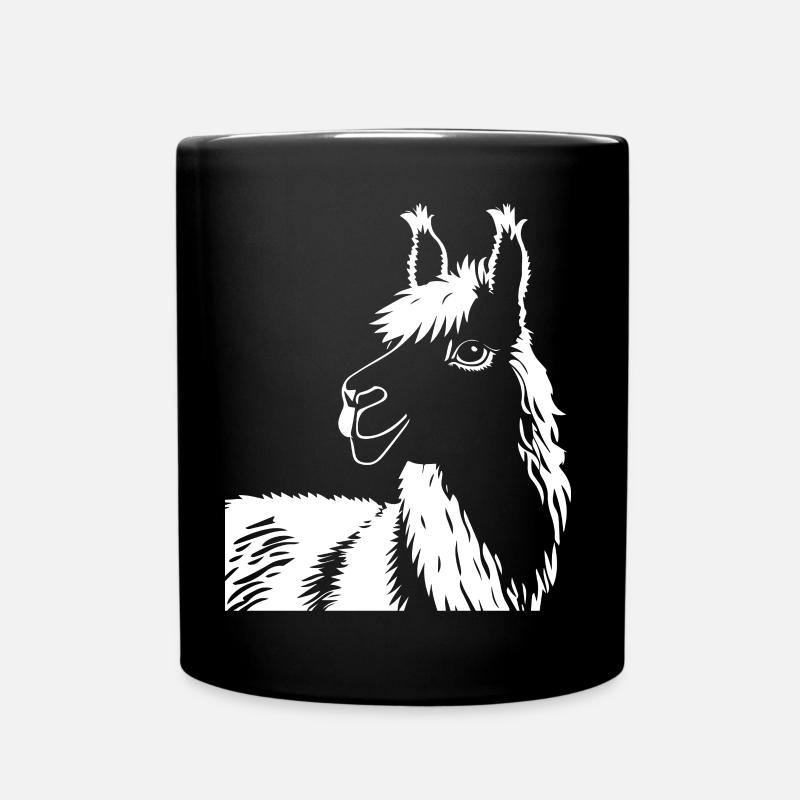 Drôle de lama Silhouette Cheeky Fun Lamas - Mug uni - noir