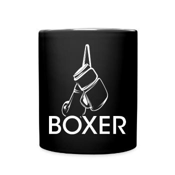 Boxer Icon Logo Verein boxen Symbol Illustration - Tasse einfarbig - Schwarz - Vorne