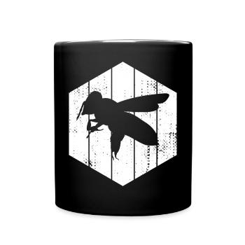 Dessin d’abeilles - Mug uni - noir - Devant