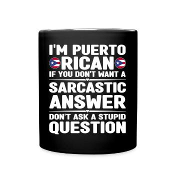 Puerto Rico Flagge | Puerto Ricaner Geschenkideen - Tasse einfarbig - Schwarz - Vorne