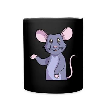 Ratte Haustier | Nagetiere Tiere Ratten Geschenke - Tasse einfarbig - Schwarz - Vorne