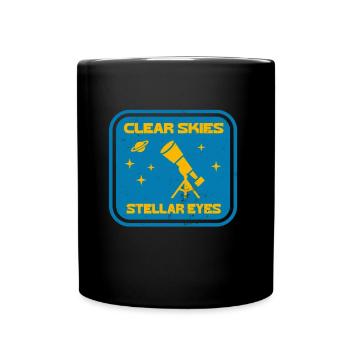 Klarer Himmel Stellare Augen Teleskop Astronomie - Tasse einfarbig - Schwarz - Vorne