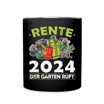 Rente 2024 Garten Ruhestand Gärtner Rentner - Tasse einfarbig - Schwarz - Vorne