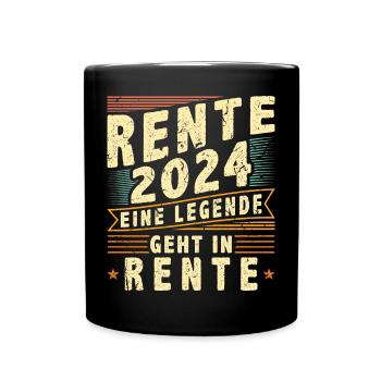 Ruhestand 2024 Vintage Legende Rente - Tasse einfarbig - Schwarz - Vorne