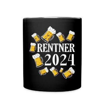 Es lebe Rente 2024 für Rentner Ruhestand - Tasse einfarbig - Schwarz - Vorne