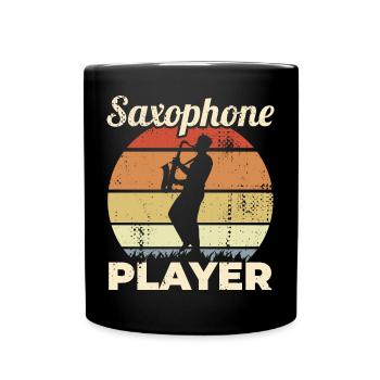 Drôle de saxophoniste - Mug uni - noir - Devant