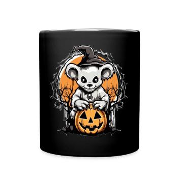 Mignon monstre Halloween citrouille - Mug uni - noir - Devant