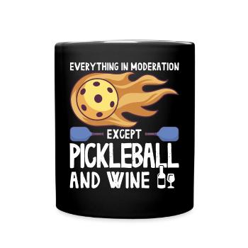 Pickleball und Wein für Pickle Ball, Was That out - Tasse einfarbig - Schwarz - Vorne
