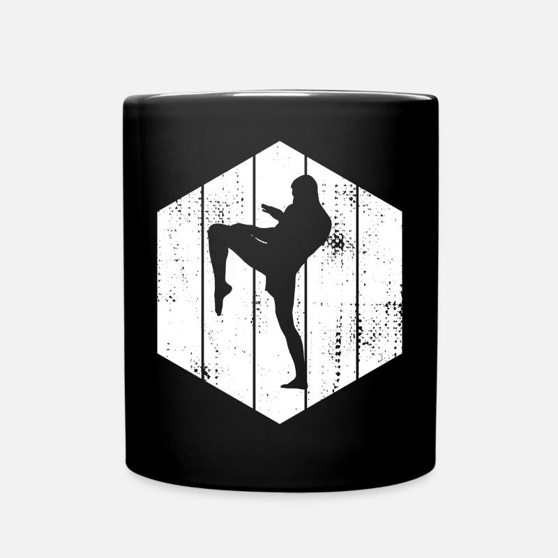 Kickboxer Zeichnung - Tasse einfarbig - Schwarz
