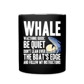 Wale beobachten - Tasse einfarbig - Schwarz - Vorne