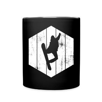 Snowboarder Drawing - Full Colour Mug - black - Front