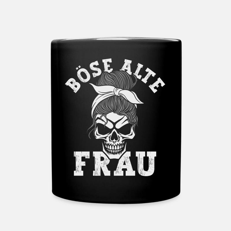 Böse Alte Frau Sarkasmus - Tasse einfarbig - Schwarz