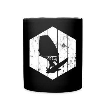 Drôle de véliplanchiste - Mug uni - noir - Devant