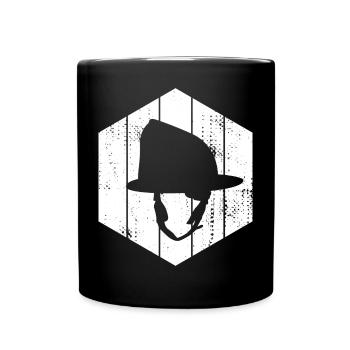 Firefighter Helmet Sketch - Full Colour Mug - black - Front