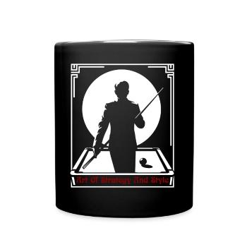 Joueur de billard tenant une queue de billard devant - Mug uni - noir - Devant