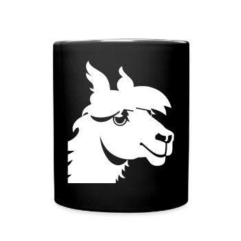 Funny Llama Silhouette Cheeky Fun Llamas - Full Colour Mug - black - Front