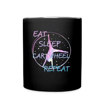 Wheel Stroke Gymnastics Acrobatics Girl - Full Colour Mug - black - Front