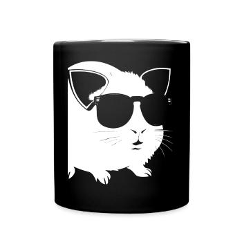 Cochon d’Inde drôle avec des lunettes de soleil Cochons d’Inde - Mug uni - noir - Devant