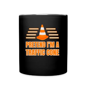 Funny Traffic Cone Halloween Costume - Full Colour Mug - black - Front