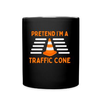 Traffic Cone Funny Halloween Costume - Full Colour Mug - black - Front