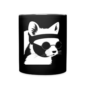 Ferret Wearing Sunglasses Cool Ferrets - Full Colour Mug - black - Front