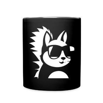 Funny Squirrel Wearing Sunglasses Squirrels - Full Colour Mug - black - Front
