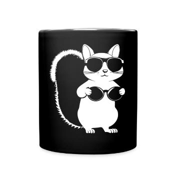 Funny Squirrel Wearing Sunglasses Squirrels - Full Colour Mug - black - Front