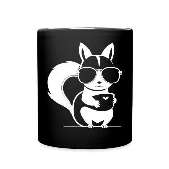 Funny Squirrel Wearing Sunglasses Squirrels - Full Colour Mug - black - Front