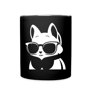 Lustiges Eichhörnchen mit Sonnenbrille Eichhörnchen - Tasse einfarbig - Schwarz - Vorne