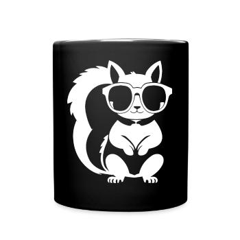 Funny Squirrel Wearing Sunglasses Squirrels - Full Colour Mug - black - Front