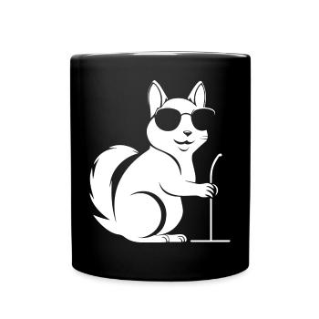 Funny Squirrel Wearing Sunglasses Squirrels - Full Colour Mug - black - Front