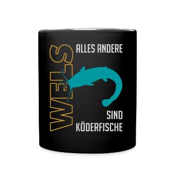 Angeln Waller fischen Sportfischen auf Wels - Tasse einfarbig - Schwarz - Vorne