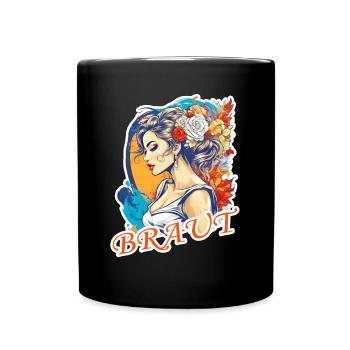 Braut - Tasse einfarbig - Schwarz - Vorne