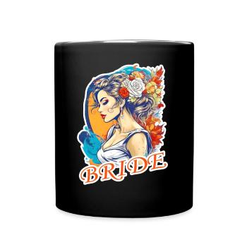 Braut - Tasse einfarbig - Schwarz - Vorne