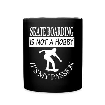 Skateboarding is my passion gift idea - Full Colour Mug - black - Front