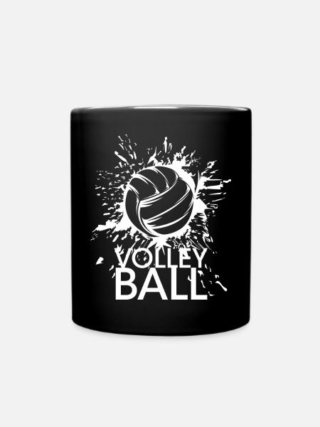 Équipe graphique d’illustration d’icône d’icône d’explosion de volley-ball - Mug uni - noir